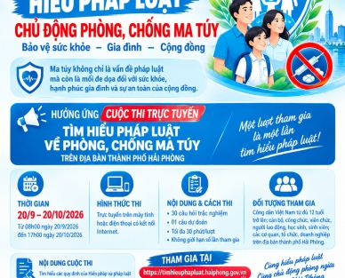 Hưởng ứng Cuộc thi trực tuyến “Tìm hiểu pháp luật về phòng, chống ma túy” trên địa bàn thành phố Hải Phòng